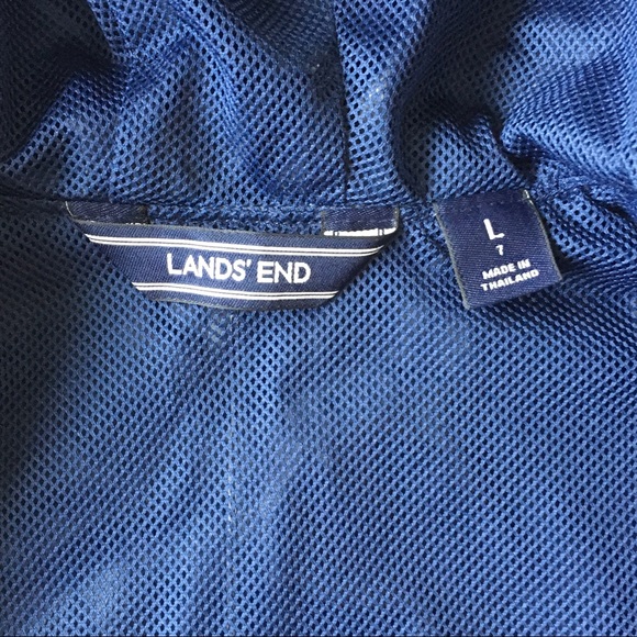 Lands' End Navy blue Windbreaker size 7 large Jacket Navy Blue Full Zip EUC. - Picture 2 of 13